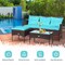 3 Pieces Patio Furniture Sectional Set with 5 Cozy Seat and Back Cushions